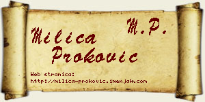 Milica Proković vizit kartica